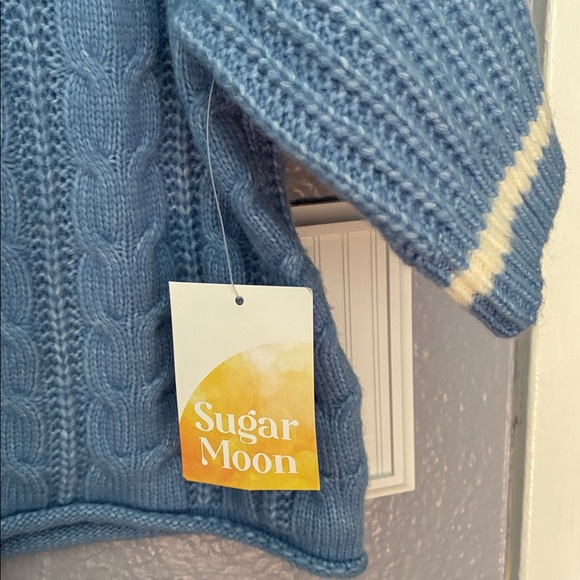 Sugar Moon Blue Cable Knit Sweater - Picture 2 of 4